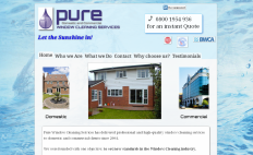 screenshot of Pure Window Cleaning Services new website